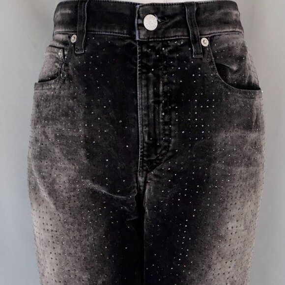 Ralph Lauren Purple Label 28 Black Velvet Pants Rhinestone Embellished 105 - Picture 3 of 15